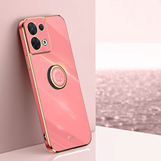 Coque Ultra Fine Silicone Souple Housse Etui avec Support Bague Anneau Aimante Magnetique XL1 pour Xiaomi Redmi Note 13 5G Rose Rouge