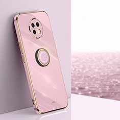 Coque Ultra Fine Silicone Souple Housse Etui avec Support Bague Anneau Aimante Magnetique XL1 pour Xiaomi Redmi Note 9 5G Rose