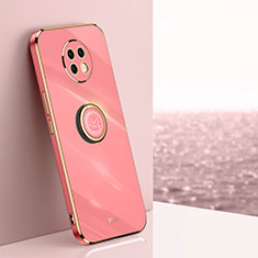 Coque Ultra Fine Silicone Souple Housse Etui avec Support Bague Anneau Aimante Magnetique XL1 pour Xiaomi Redmi Note 9 5G Rose Rouge