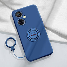 Coque Ultra Fine Silicone Souple Housse Etui avec Support Bague Anneau Aimante Magnetique Z01 pour OnePlus Nord CE 3 5G Bleu