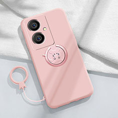 Coque Ultra Fine Silicone Souple Housse Etui avec Support Bague Anneau Aimante Magnetique Z01 pour Vivo V29 Lite 5G Rose