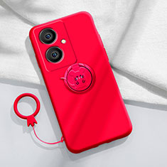 Coque Ultra Fine Silicone Souple Housse Etui avec Support Bague Anneau Aimante Magnetique Z01 pour Vivo V29 Lite 5G Rouge