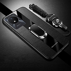 Coque Ultra Fine Silicone Souple Housse Etui avec Support Bague Anneau Aimante Magnetique Z01 pour Vivo Y02A Noir