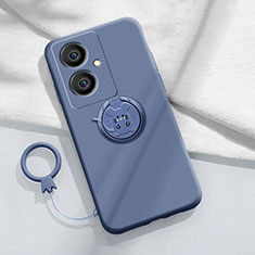 Coque Ultra Fine Silicone Souple Housse Etui avec Support Bague Anneau Aimante Magnetique Z01 pour Vivo Y78 Plus 5G Gris Lavende