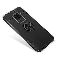 Coque Ultra Fine Silicone Souple Housse Etui avec Support Bague Anneau Aimante pour Huawei Mate 20 Noir