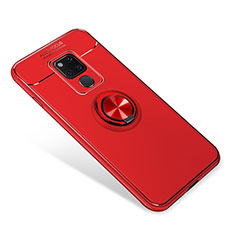 Coque Ultra Fine Silicone Souple Housse Etui avec Support Bague Anneau Aimante pour Huawei Mate 20 Rouge