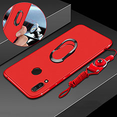 Coque Ultra Fine Silicone Souple Housse Etui avec Support Bague Anneau Aimante pour Huawei Nova 3i Rouge