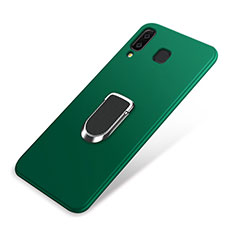 Coque Ultra Fine Silicone Souple Housse Etui avec Support Bague Anneau Aimante pour Samsung Galaxy A8 Star Vert