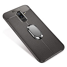 Coque Ultra Fine Silicone Souple Housse Etui avec Support Bague Anneau Aimante S01 pour Samsung Galaxy A6 Plus (2018) Gris