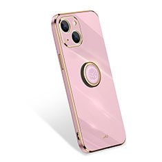 Coque Ultra Fine Silicone Souple Housse Etui avec Support Bague Anneau pour Apple iPhone 13 Or Rose