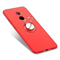 Coque Ultra Fine Silicone Souple Housse Etui avec Support Bague Anneau pour Huawei Enjoy 7 Plus Rouge