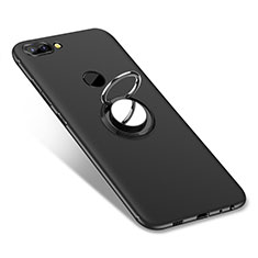 Coque Ultra Fine Silicone Souple Housse Etui avec Support Bague Anneau pour Huawei Enjoy 7S Noir