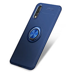 Coque Ultra Fine Silicone Souple Housse Etui avec Support Bague Anneau pour Huawei P20 Bleu