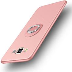 Coque Ultra Fine Silicone Souple Housse Etui avec Support Bague Anneau pour Samsung Galaxy A3 Duos SM-A300F Or Rose