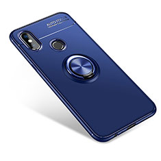 Coque Ultra Fine Silicone Souple Housse Etui avec Support Bague Anneau pour Xiaomi Mi 6X Bleu