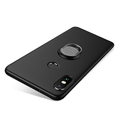 Coque Ultra Fine Silicone Souple Housse Etui avec Support Bague Anneau pour Xiaomi Redmi Note 5 AI Dual Camera Noir