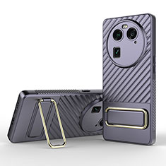 Coque Ultra Fine Silicone Souple Housse Etui avec Support KC1 pour Oppo Find X6 5G Violet Clair