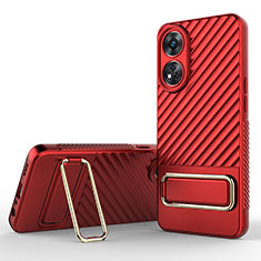 Coque Ultra Fine Silicone Souple Housse Etui avec Support KC1 pour Oppo Reno8 T 4G Rouge