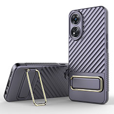 Coque Ultra Fine Silicone Souple Housse Etui avec Support KC1 pour Oppo Reno8 T 4G Violet Clair