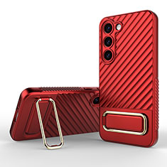 Coque Ultra Fine Silicone Souple Housse Etui avec Support KC1 pour Samsung Galaxy S22 5G Rouge