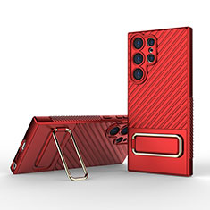 Coque Ultra Fine Silicone Souple Housse Etui avec Support KC1 pour Samsung Galaxy S23 Ultra 5G Rouge