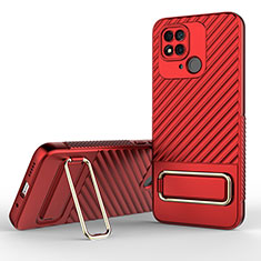 Coque Ultra Fine Silicone Souple Housse Etui avec Support KC1 pour Xiaomi Redmi 10 Power Rouge