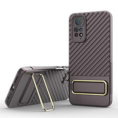 Coque Ultra Fine Silicone Souple Housse Etui avec Support KC1 pour Xiaomi Redmi Note 11 4G (2022) Marron