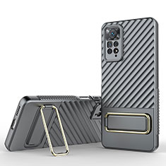 Coque Ultra Fine Silicone Souple Housse Etui avec Support KC1 pour Xiaomi Redmi Note 11 Pro 4G Gris