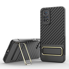 Coque Ultra Fine Silicone Souple Housse Etui avec Support KC1 pour Xiaomi Redmi Note 11S 4G Noir