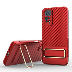 Coque Ultra Fine Silicone Souple Housse Etui avec Support KC1 pour Xiaomi Redmi Note 11S 4G Rouge