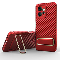 Coque Ultra Fine Silicone Souple Housse Etui avec Support KC1 pour Xiaomi Redmi Note 12 4G Rouge