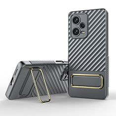 Coque Ultra Fine Silicone Souple Housse Etui avec Support KC1 pour Xiaomi Redmi Note 12 Explorer Gris