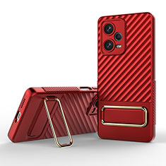 Coque Ultra Fine Silicone Souple Housse Etui avec Support KC1 pour Xiaomi Redmi Note 12 Explorer Rouge