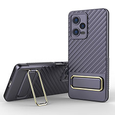 Coque Ultra Fine Silicone Souple Housse Etui avec Support KC1 pour Xiaomi Redmi Note 12 Pro 5G Violet Clair