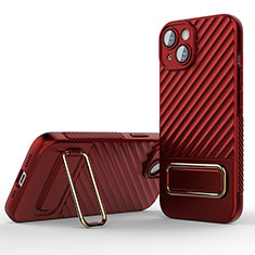 Coque Ultra Fine Silicone Souple Housse Etui avec Support KC2 pour Apple iPhone 13 Rouge