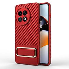 Coque Ultra Fine Silicone Souple Housse Etui avec Support KC2 pour OnePlus Ace 2 5G Rouge