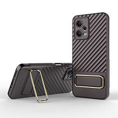 Coque Ultra Fine Silicone Souple Housse Etui avec Support KC2 pour Xiaomi Redmi Note 12 5G Marron