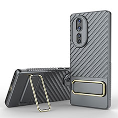 Coque Ultra Fine Silicone Souple Housse Etui avec Support KC3 pour Huawei Honor 80 5G Gris