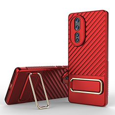 Coque Ultra Fine Silicone Souple Housse Etui avec Support KC3 pour Huawei Honor 80 5G Rouge