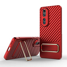 Coque Ultra Fine Silicone Souple Housse Etui avec Support KC3 pour Huawei Honor 80 Pro 5G Rouge