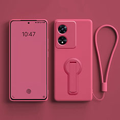 Coque Ultra Fine Silicone Souple Housse Etui avec Support pour Oppo A1 5G Rose Rouge