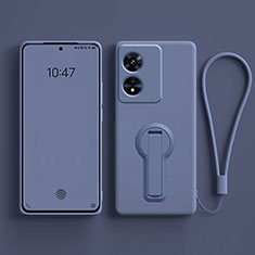 Coque Ultra Fine Silicone Souple Housse Etui avec Support pour Oppo A1 Pro 5G Gris Lavende