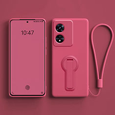 Coque Ultra Fine Silicone Souple Housse Etui avec Support pour Oppo A1x 5G Rose Rouge