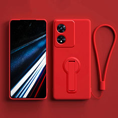 Coque Ultra Fine Silicone Souple Housse Etui avec Support pour Oppo A78 4G Rouge