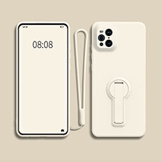 Coque Ultra Fine Silicone Souple Housse Etui avec Support pour Oppo Find X3 5G Blanc