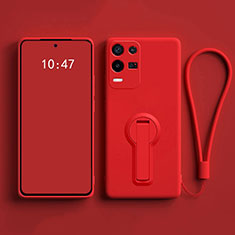 Coque Ultra Fine Silicone Souple Housse Etui avec Support pour Oppo K9X 5G Rouge