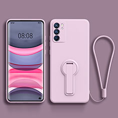 Coque Ultra Fine Silicone Souple Housse Etui avec Support pour Oppo Reno6 5G Violet Clair