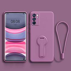 Coque Ultra Fine Silicone Souple Housse Etui avec Support pour Oppo Reno6 Pro 5G India Violet