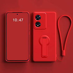 Coque Ultra Fine Silicone Souple Housse Etui avec Support pour Oppo Reno8 T 5G Rouge