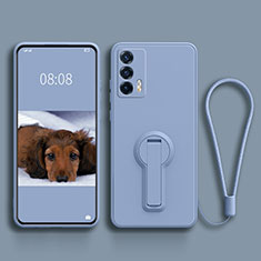 Coque Ultra Fine Silicone Souple Housse Etui avec Support pour Realme GT 5G Gris Lavende